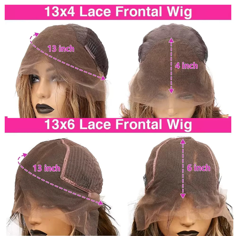 Sooolavely Lace Front Perücke Echthaar, 13x6, 4/27 Ombre Honigblond, Gerade - Bild 5