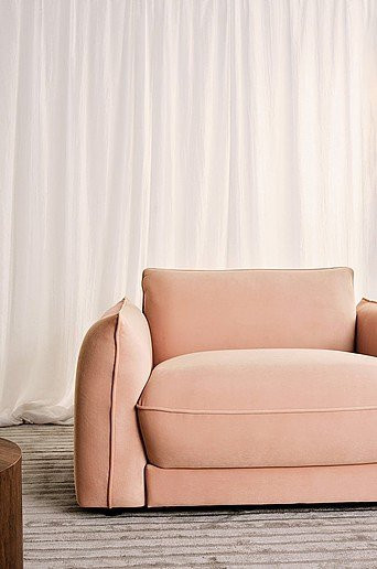 Jotex MOLTON Sessel in Pink mit Samtbezug und Holzgestell - Bild 1