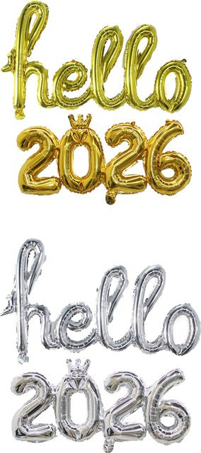 Folienballons mit Buchstaben und Zahlen für die Dekoration zu Weihnachten und Neujahr in Gold und Silber - Bild 1