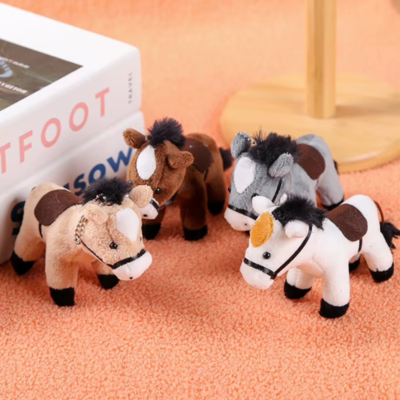 Langhaariger Pony-Anhänger, braunes Pferd, Plüsch, Stofftier - Bild 2