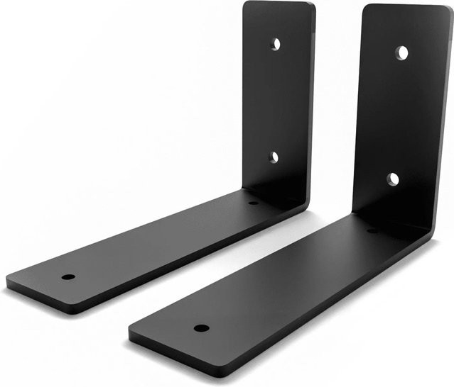 HEVVA Regalwinkel FREIBERG 2er Set Schwarz Matt aus Metall Tiefe: 15 cm - Bild 1