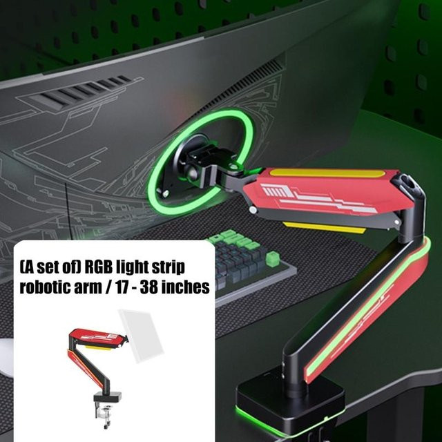 652F Ergonomischer Beobachtungsständer für Displays von 13 bis 49 Zoll mit luftbetriebenem Lift und Metallrahmen in Weiß - Bild 1