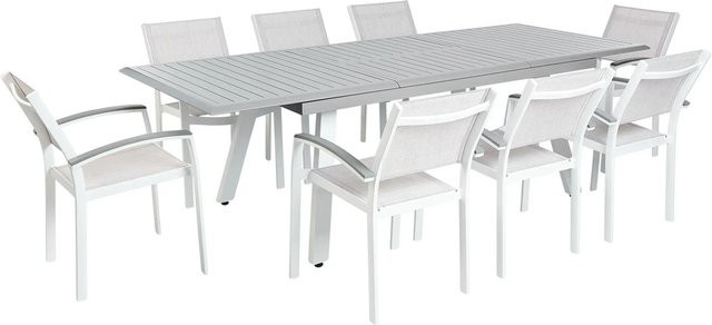 Beliani Gartentisch Set PERETA in Hellgrau aus Aluminium und Polyester - Bild 1