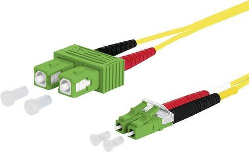Metz Connect Glasfaser LWL Anschlusskabel Gelb 1,00 m mit 2x SC APC und 2x LC Steckern 9/125 µ Singlemode OS2 - Bild 1
