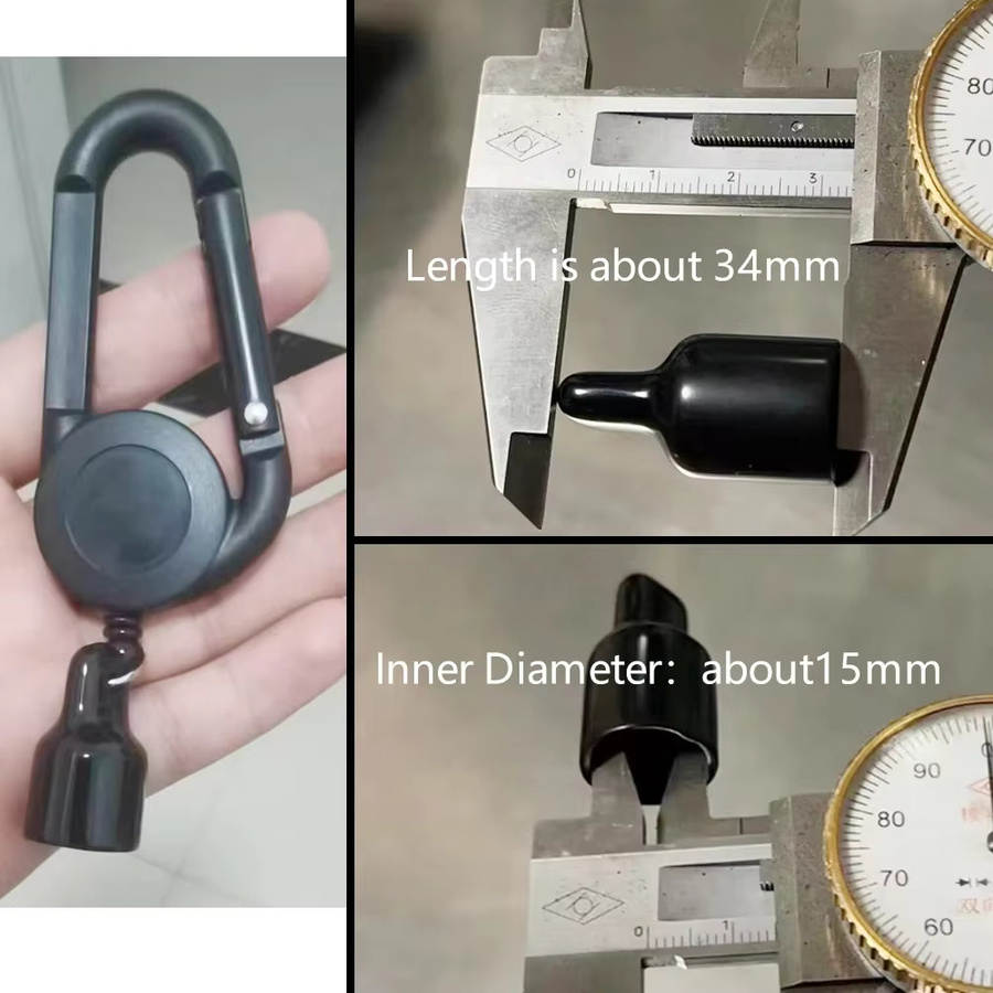 Versenkbare Feuerzeughalter Hülse mit Karabiner Clip in Schwarz - Bild 4
