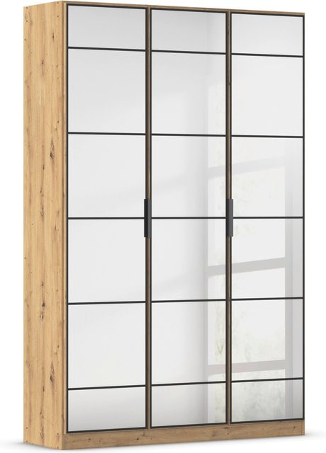 RAUCH Acero Garderobenschrank 3-türig mit Spiegeltüren in Eiche, B/T/H: 136 x 41 x 210 cm - Bild 1