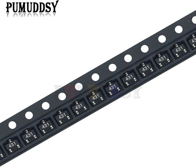 50 Stück TL431 IC-Chipsatz PUMUDDSY in Schwarz, SOT-23 SMD Gehäuse - Bild 1