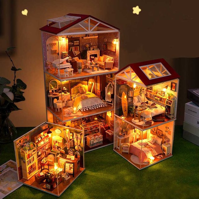 StartCabin DIY Puppenhaus Holz-Miniatur-Set, Modell-Bausatz, Holz - Bild 1