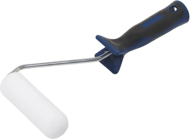 LUX-TOOLS Schaum-Roller Konvex mit 2K-Softgriff in Schwarz-Blau, Durchmesser: 10 cm - Bild 1