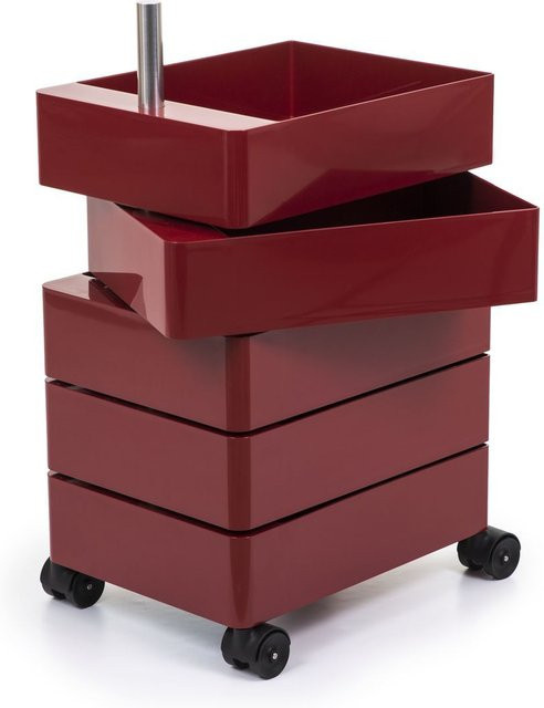 Magis 360 Container in Rot mit Rollen aus ABS Kunststoff und Aluminium in glänzender Optik - Bild 1