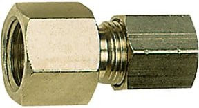 Riegler Manometerverschraubung aus Messing in Silber, G 1/4 Zoll, für Rohr-Außendurchmesser 6 mm - Bild 1