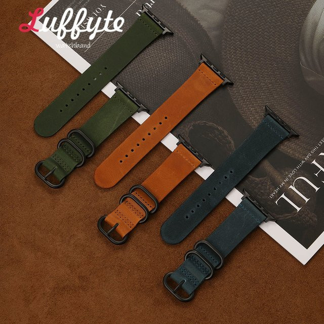 Luffyte Uhrenarmband Leder, Vintage, Herren - Bild 1