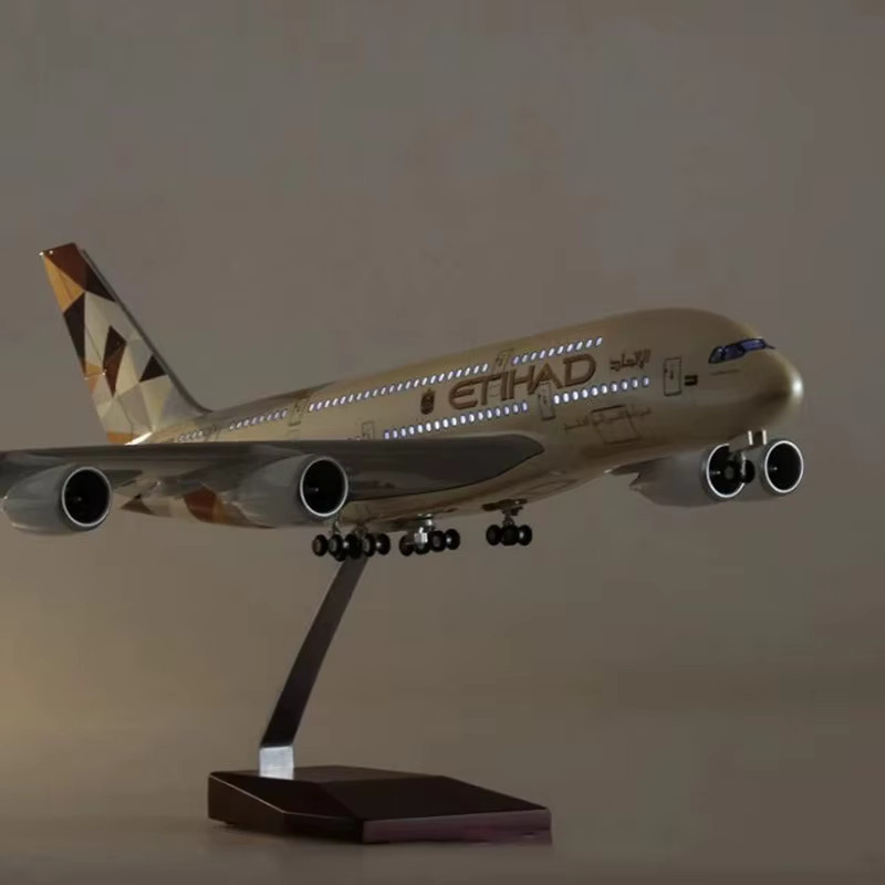 ZOCO A380 Etihad Airline Modell, 1/160 Maßstab, mit Licht und Rädern - Bild 3