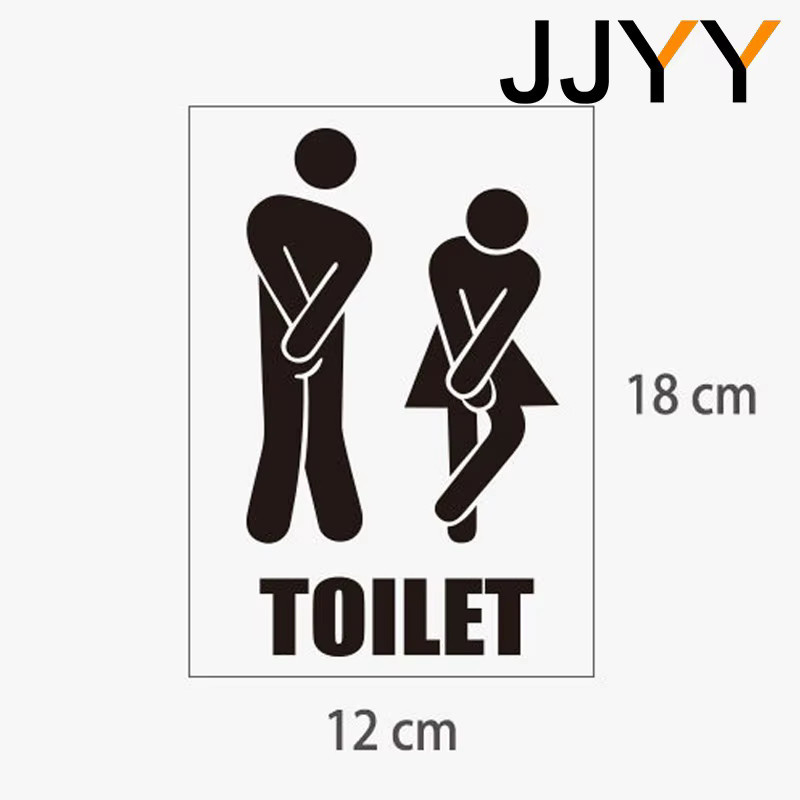 STONEGO Wandaufkleber für Toiletten-Türen, Unisex Design, Schwarz, B/H: 18,0 x 12,0 cm - Bild 2