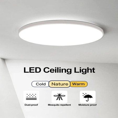 Moderne runde LED Deckenleuchte von CANMEIJIA in Weiß mit Natural White Licht für Wohnzimmer, Schlafzimmer und Küche