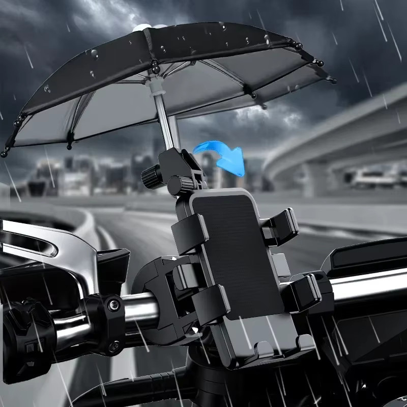 YTDMEN Motorrad-Handyhalter mit Regen- und Sonnenschutz in Schwarz für Smartphones von 5 bis 7,2 Zoll - Bild 3