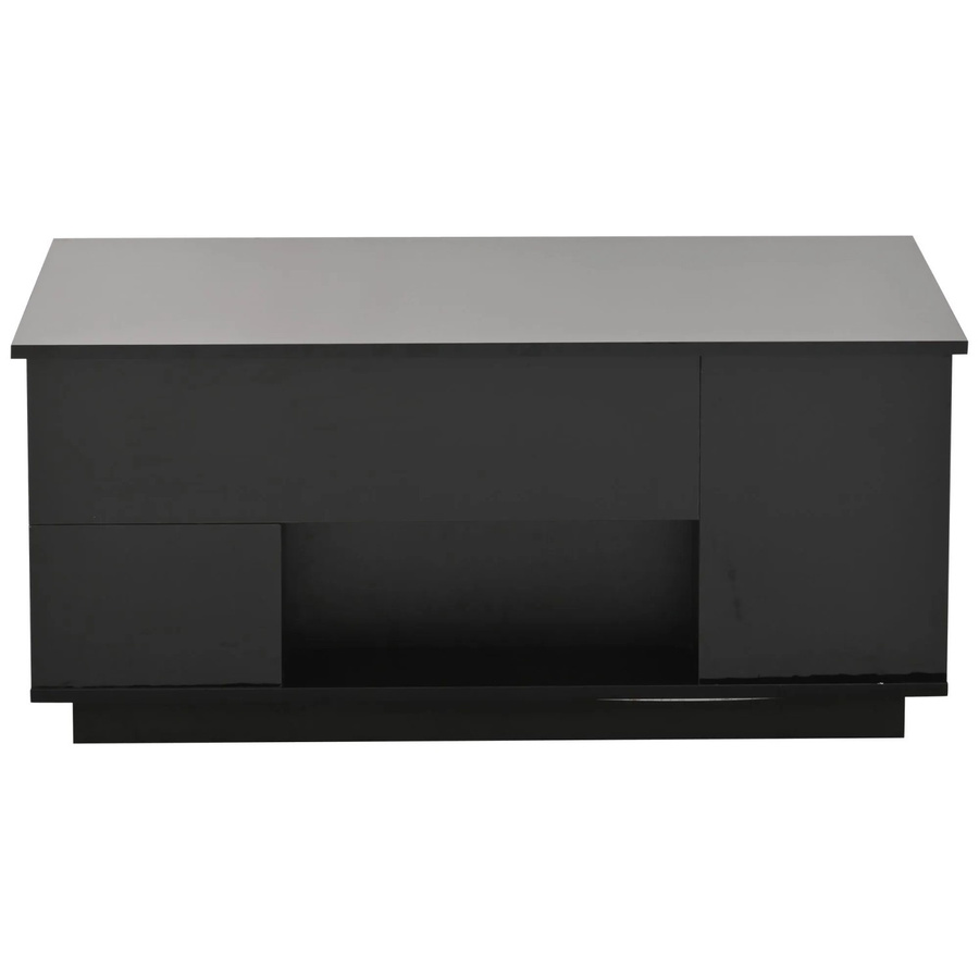 okwish Couchtisch höhenverstellbar mit LED und 2 Schubladen in Schwarz, B/T: 100 x 50 cm - Bild 2
