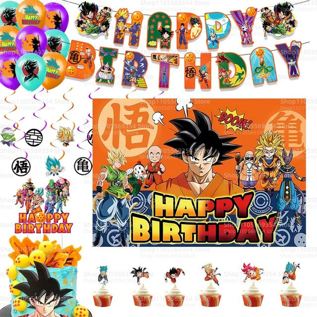 Bandai Dragon Ball Partydekoration mit Wimpelketten und Spiralballons in Mehrfarbig für Geburtstag und Feierlichkeiten - Bild 1