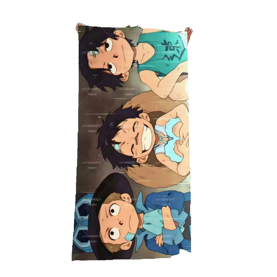 Bandai One Piece ASL Brothers Strandtuch mit Luffy Ace Sabo Print, schnell trocknendes Polyester-Handtuch, Multicolor - Bild 7