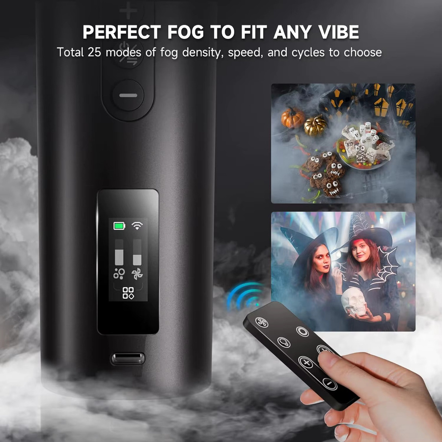 COLBOR CF5 Mini-Nebelmaschine in Schwarz mit 40 W und Fernbedienung für Fotografie und Videoproduktion - Bild 5