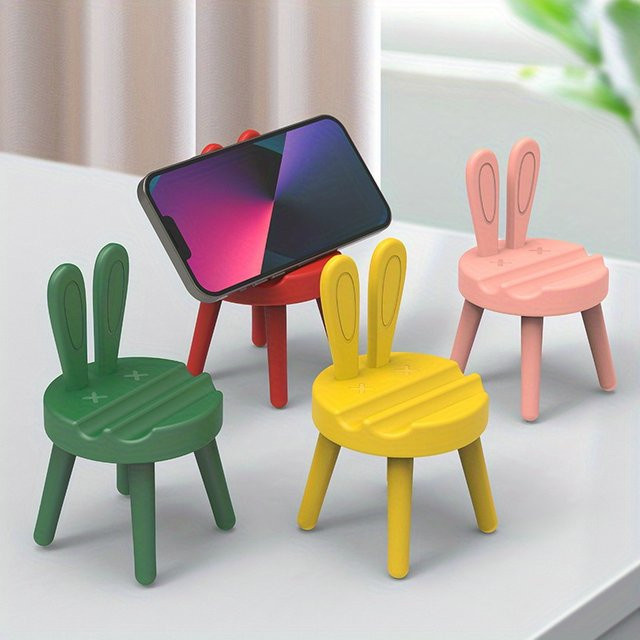 Desktop-Telefonhalter im Stuhldesign für Zuhause und Büro, Farbe: Pink - Bild 1