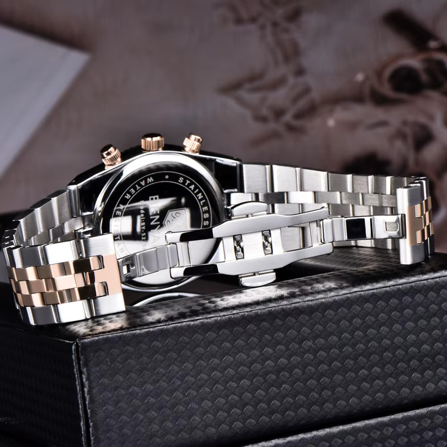 BENYAR Chronograph Armbanduhr, Quarz, Edelstahl, Blau, Herren - Bild 5