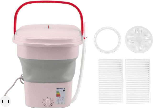Aimo Tragbare Waschmaschine mit Schonschleuderfunktion und Ablaufschlauch, 16L, Pink - Bild 1