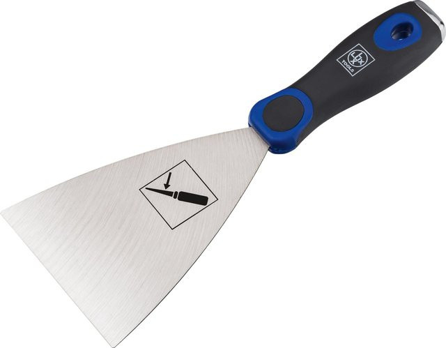 LUX-TOOLS Malerspachtel steif aus Stahl in Silber mit rutschfestem Griff, Breite: 10 cm - Bild 1