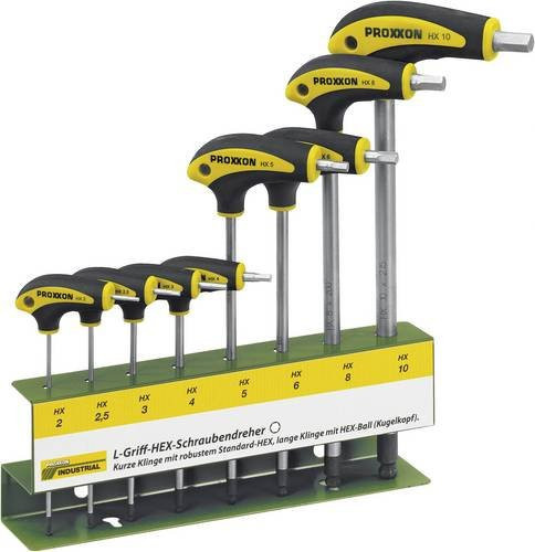 Proxxon L-Griff-Schraubendrehersatz HEX 8-teilig mit Halterung - Bild 1