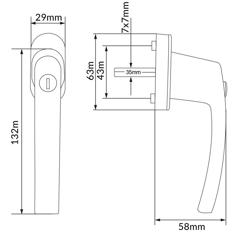 Monzana Fenstergriff 2er-Set Schwarz abschließbar aus Stahl - Bild 3