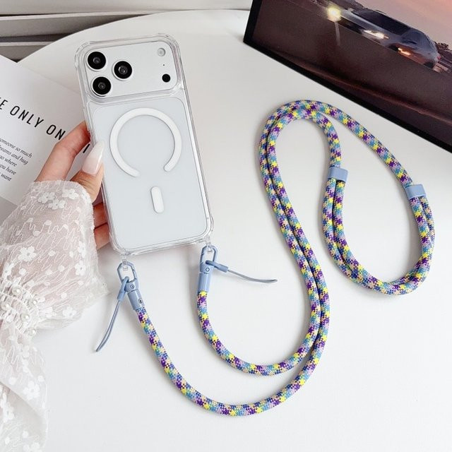 EHUIDE Stoßfeste Crossbody-Halskordel mit Magnetgehäuse und Acryl-Klarhülle für iPhone 17 Pro Max, 16, 15, 14, 13 in Transparent - Bild 1