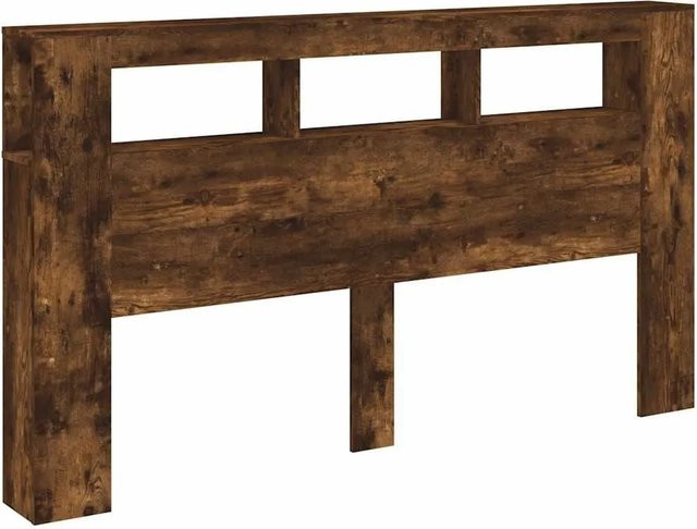 vidaXL LED-Kopfteil aus Holzwerkstoff in Räuchereiche mit integrierter Beleuchtung und USB-Ladeport, B: 180 cm, T: 18,5 cm, H: 103,5 cm - Bild 1