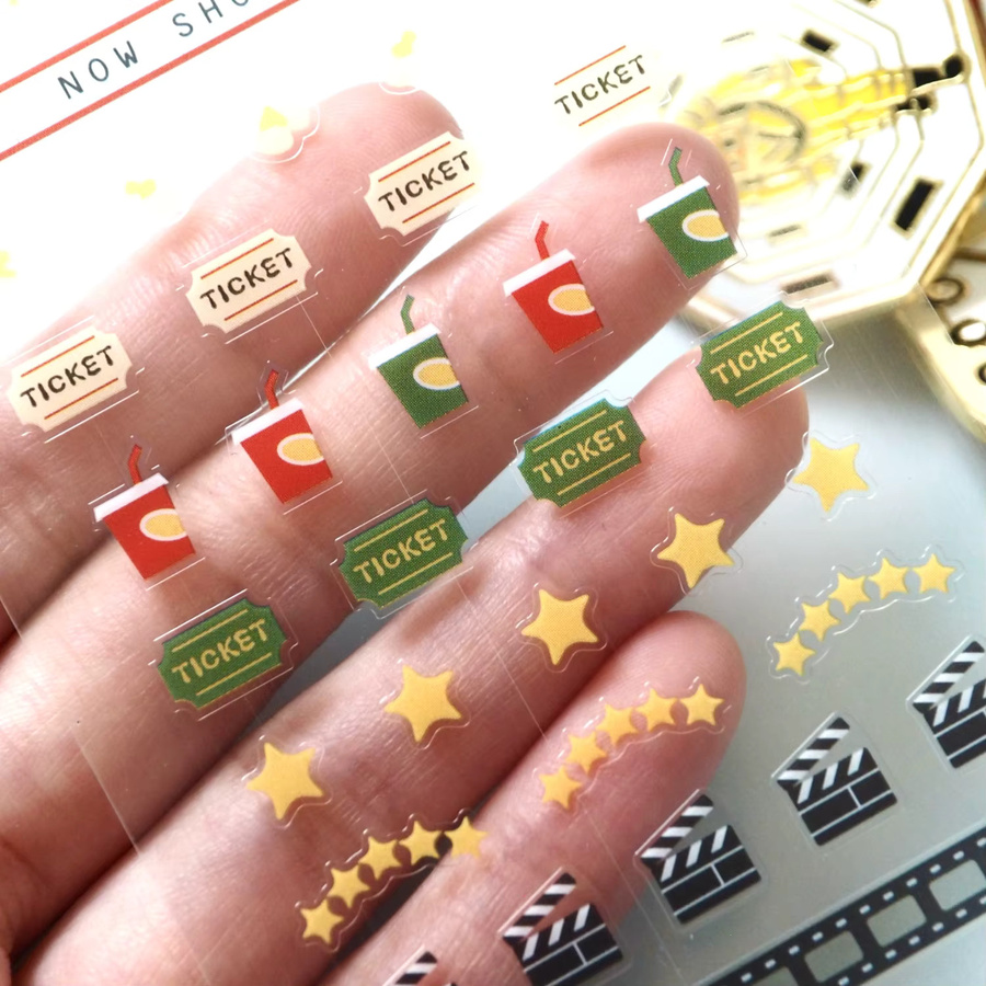 Suatelier Mini Drink Popcorn Film Roll Aufkleber für Scrapbooking und Journaling, Multicolor - Bild 2