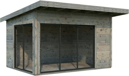 Palmako Gartenhaus Andrea Slide Plus aus Fichtenholz in Grau mit Pultdach B/T/H: 390 x 300 x 264 cm - Bild 2