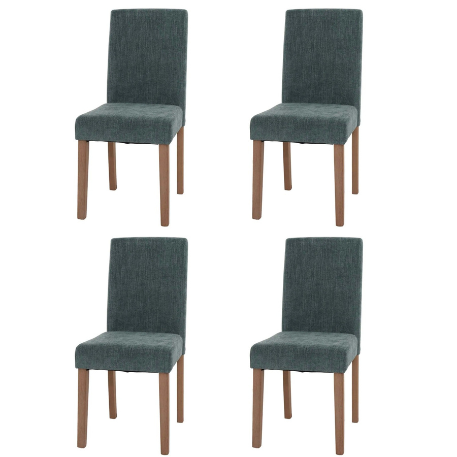 CHEFGASTRO Esszimmerstuhl 4er-Set in Grün mit Chenille-Stoff und Naturfarbenen Holzbeinen, B/T/H: 90 x 42 x 50 cm, Sitzhöhe: 47 cm - Bild 2