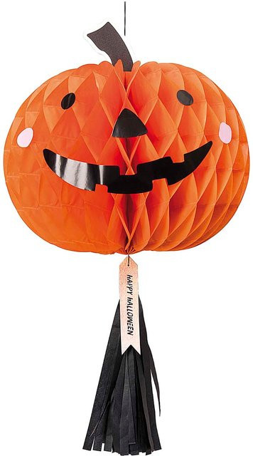 Rico Design Wabenpapierfigur Kürbis mit Quaste für Halloween, Breite: 34 cm, Höhe: 60 cm - Bild 1