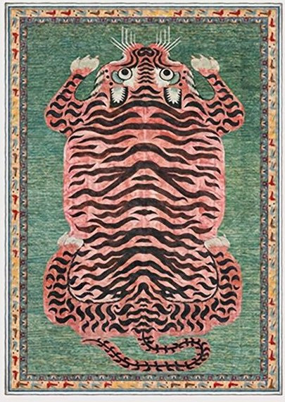 Wucifang Jewelry Tiger Teppich in Ethno-Optik, Waschbarer Persischer Teppich mit Tiger-Motiv, Multicolour, B: 120 cm, L: 160 cm - Bild 1