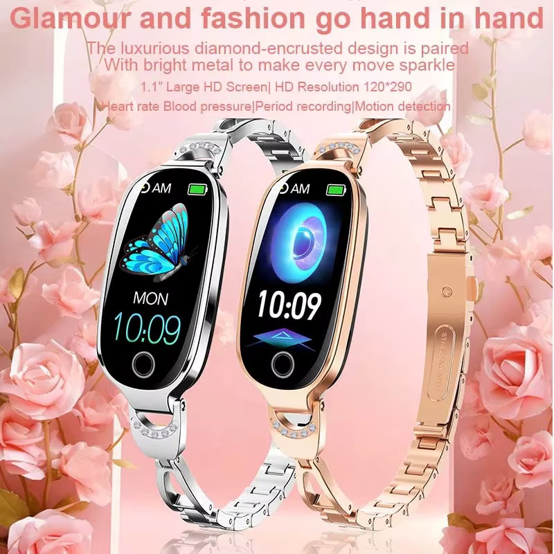 CHAONB Smartwatch, Edelstahl, Schwarz, Damen, Wasserdicht - Bild 2