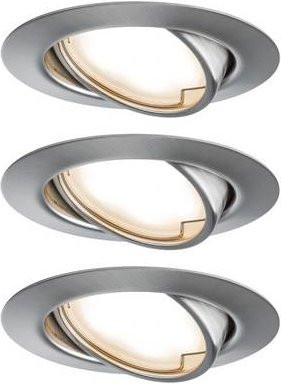 Paulmann Base LED Einbauleuchte 3er Set, silberfarben, Einbautiefe: 4,5 cm - Bild 1