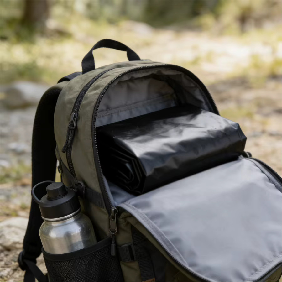 Wasserdichte Picknickmatte aus PVC für Camping und Outdoor, Farbe: Schwarz - Bild 2