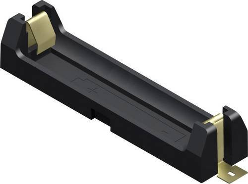 Keystone Electronics Batteriehalter 1024 für 1x Mignon AA in Schwarz, Oberflächenmontage SMD, L x B x H: 69,5 x 16 x 15 mm - Bild 1