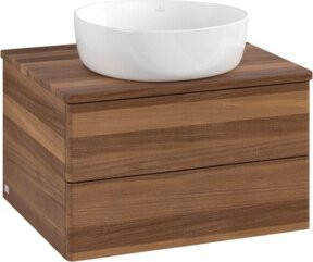 V&B Waschtischunterschrank Antao ohne Frontstruktur in Walnut, B/T/H: 60 x 36 x 50 cm - Bild 1