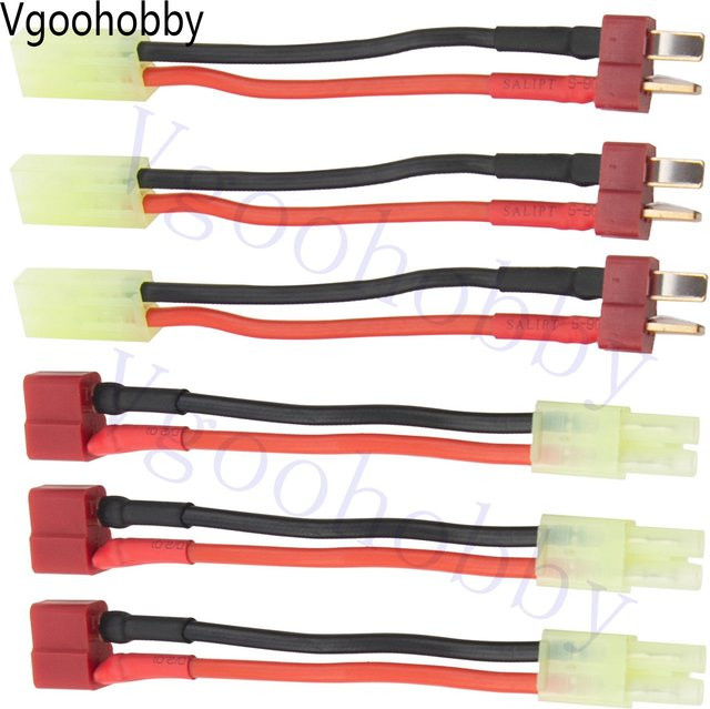 Adapter von Mini Tamiya Style (umgekehrt) auf T-Stecker mit 8 cm 16 AWG-Drahtkabel in Rot für Airsoft-Pistolen - Bild 1