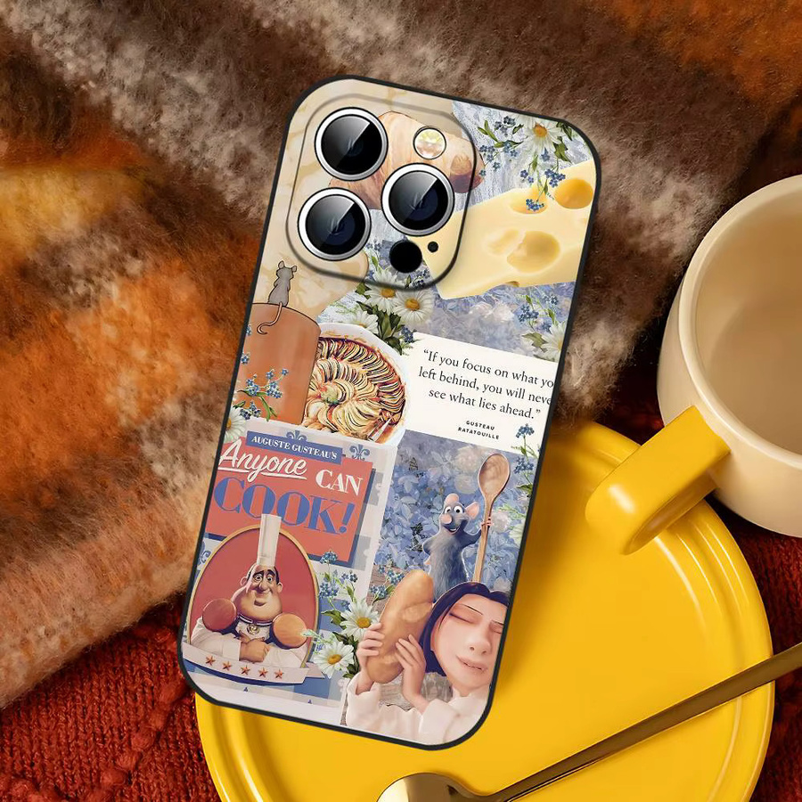 Mesuca Retro R-Ratatouille Handyhülle für iPhone 11 bis 17 Pro Max, Soft Cover in Schwarz und Multicolour - Bild 3