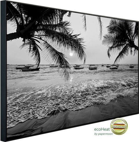 papermoon EcoHeat Infrarotheizung Strand Schwarz Weiss mit Matt-Effekt und App-Steuerung - Bild 1