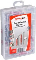 Fischer Praktische Helfer Befestigungsset für Feucht- und Außenbereiche aus Edelstahl und Nylon mit Dübeln und Schrauben - Bild 1