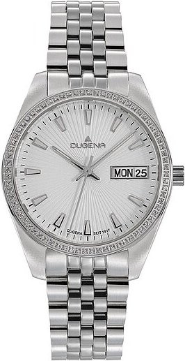 Dugena Damenuhr, Quarz, Edelstahl, Diamantbesetzt, 34 mm, Silber - Bild 1