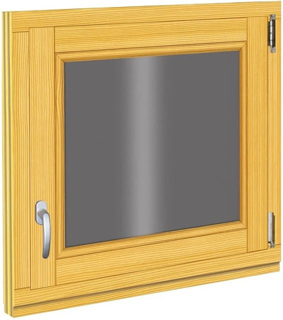 Roro Holzfenster Fichte Braun mit Doppelverglasung und Dreh-Kipp-Funktion B/H: 68 x 68 cm - Bild 1