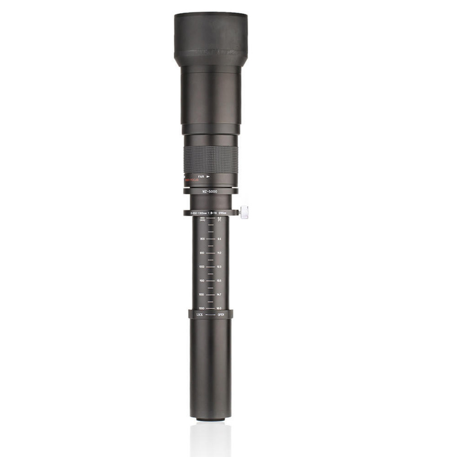 Kelda Ultra-Telezoomobjektiv F8.016 mit T-Mount für Canon und Nikon DSLR-Kameras, Schwarz - Bild 4