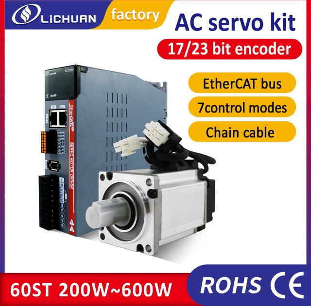 Lichuan EtherCAT Servomotor Set mit Servotreiber LC10E und 3m weichem Kabel für CNC-Kits (200W, 400W, 600W) - Bild 1
